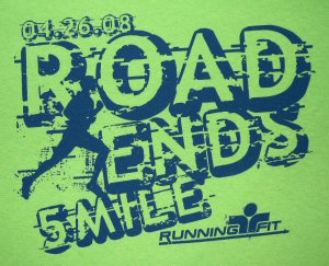 The official Road Ends participant T-Shirt art work.