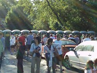 Race Photo  The ever present Porta John line. : Fitness, Races, Running, Half Marathon