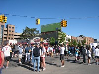 Race Photo  Back in downtown Ann Arbor people await the first runners. : Fitness, Races, Running, Half Marathon