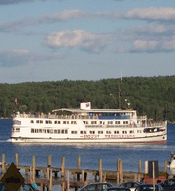 The Mount Washington gets underway for a summer evening cruise.